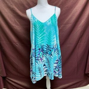 Women’s Dress Blue Floral Spaghetti Strap